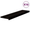 vidaXL Trappetrinn 16 stk brunsvart 100x25x2 cm heltre eik