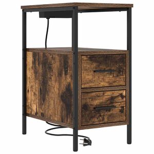 vidaXL Nattbordskap R&oslash;kt eik 30 x 48 x 61 cm Konstruert tre