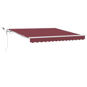 vidaXL Automatisk uttrekkbar markise med LED burgunder 300x250 cm