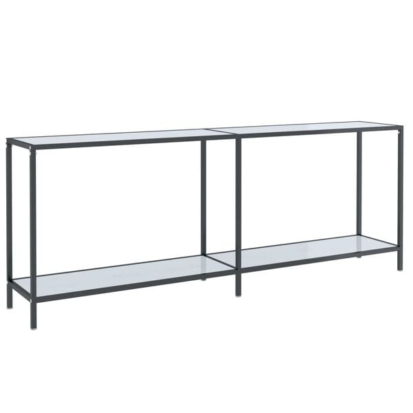 vidaXL Konsollbord hvit 200x35x75,5 cm herdet glass