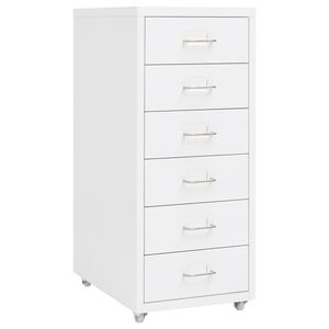 vidaXL Mobilt arkivskap hvit 28x41x69 cm metall