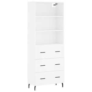 vidaXL Highboard hvit 69,5x34x180 cm konstruert tre