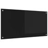vidaXL Kjøkkenbakplate Svart 100 x 50 cm herdet glass