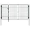 vidaXL Hageport med stolper st&aring;l 350x140 cm antrasitt
