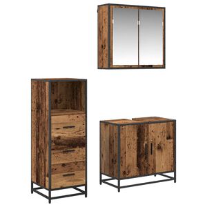 vidaXL Baderomsinnredningssett 3 stk. Gamle tre 65 x 33 x 60 cm
