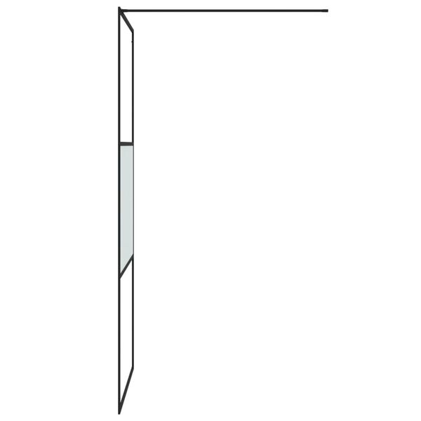 vidaXL Dusjvegg svart 90x195 cm halvfrostet ESG-glass