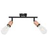 vidaXL Spotlys 2-veis med gl&oslash;delamper 2 W svart og kobber E27