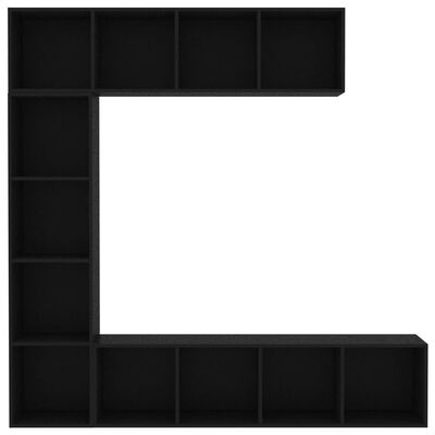 vidaXL Skapsett 3-deler svart 180x30x180 cm