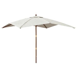 vidaXL Hageparasoll med trestang sand 300x300x273 cm