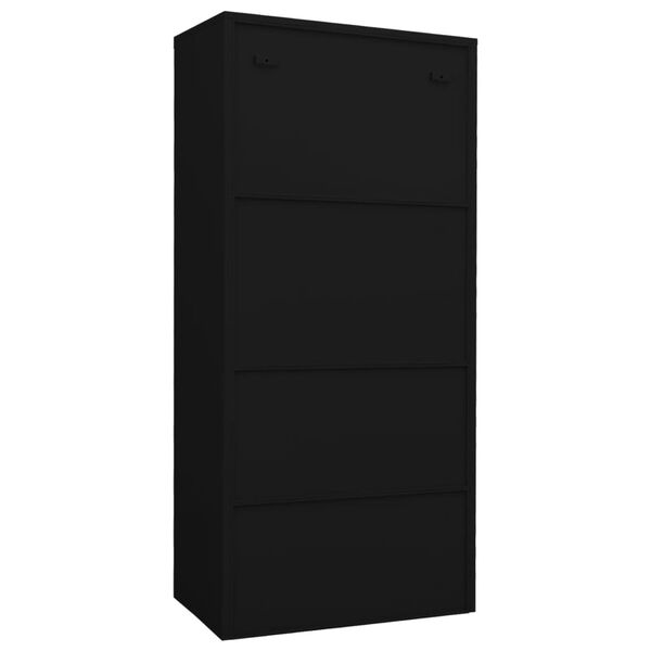 vidaXL Garderobe svart 80x50x180 cm st&aring;l