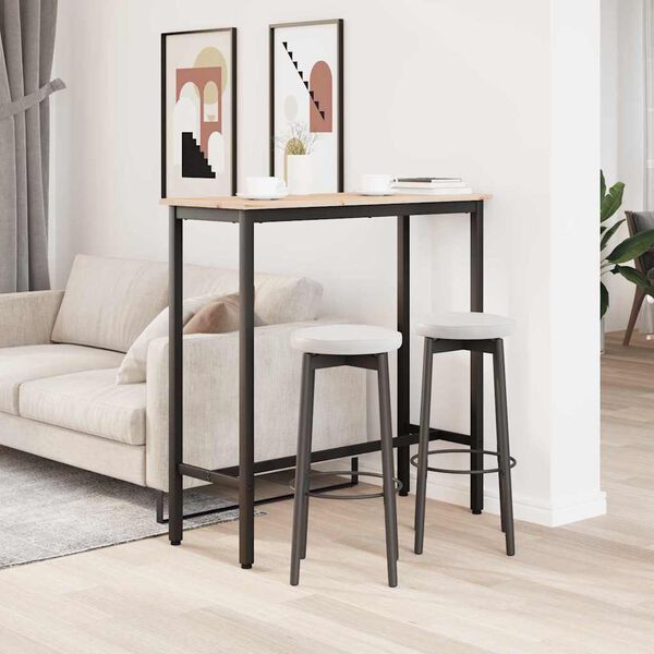 vidaXL bord Naturlig 100 x 40 x 101 cm Konstruksjonsvirke og st&aring;l