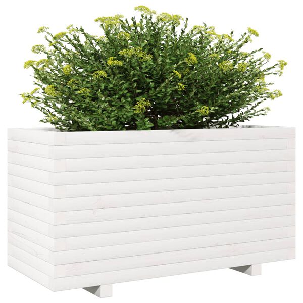 vidaXL Plantekasse hvit 90x40x49,5 cm heltre furu