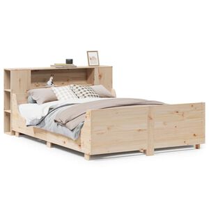 vidaXL Sengeramme uten madrass hvit 135x190 cm heltre furu