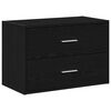 vidaXL Skap med 2 skuffer sort eik 60x31x40 cm konstruert tre