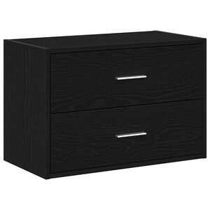 vidaXL Skap med 2 skuffer sort eik 60x31x40 cm konstruert tre
