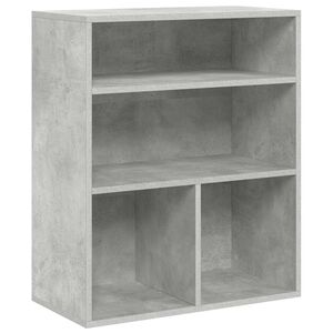 vidaXL Bokhylle betonggr&aring; 60x30x71,5 cm konstruert tre
