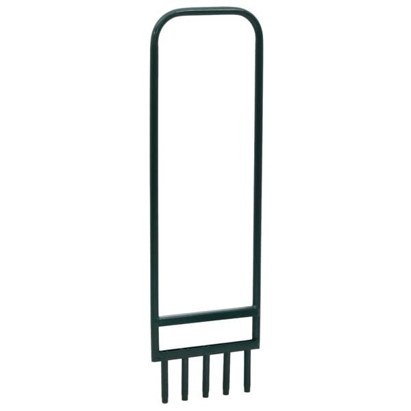 vidaXL Plenlufter med 5 hule tinder gr&oslash;nn pulverlakkert st&aring;l