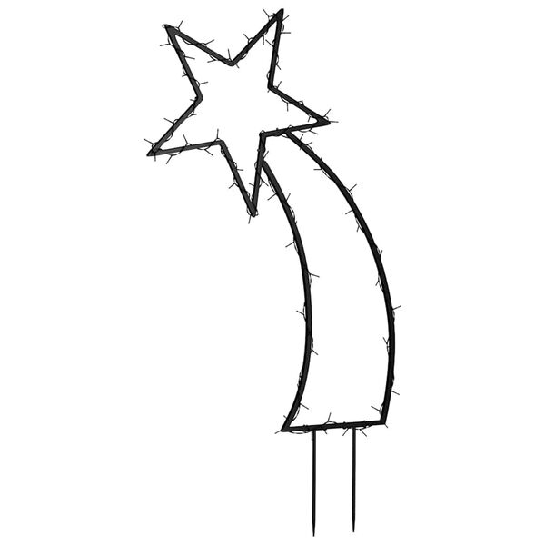 vidaXL Julelysdekorasjon med pigger meteor 80 LED 62 cm