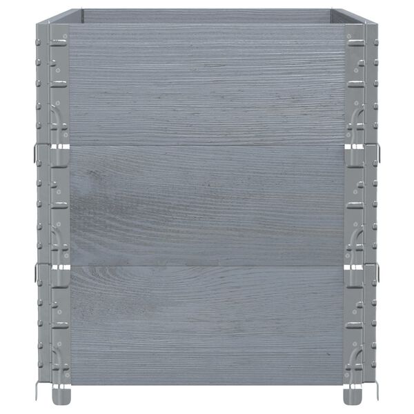 vidaXL Pallekarmer 3 stk gr&aring; 100x50 cm heltre furu