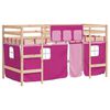 vidaXL K&oslash;yeseng for barn med gardiner rosa 90x200 cm heltre furu