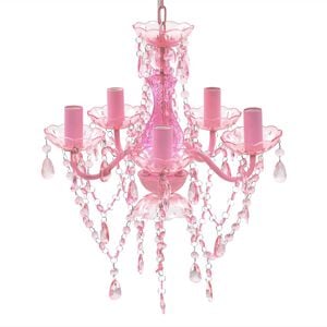vidaXL Krystallkrone 5 p&aelig;rer rosa