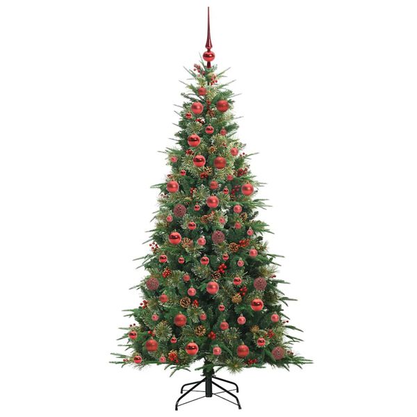 vidaXL Kunstig sammensatt juletre med 300 LED gr&oslash;nn 180 cm PE og PVC