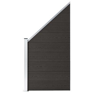 vidaXL Gjerdepanel WPC 95x(105-180) cm svart