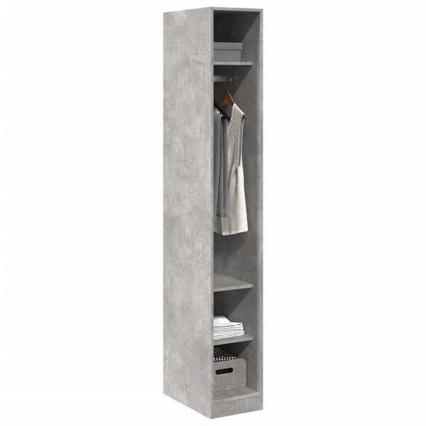 vidaXL Garderobe betonggrå 30x50x200 cm konstruert tre