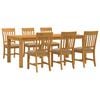 vidaXL Spisestuesett 7 stk. Beige Massivt Eiketre