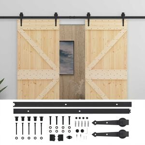 vidaXL Skyved&oslash;r 2 stk. 80 x 210 cm Heltre furu Naturlig og svart