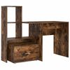 vidaXL Skrivebord R&oslash;kt eik Konstruert tre 131,5 x 50 x 106,5 cm