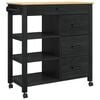 vidaXL Kjøkkenvogn Svart