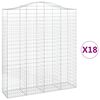 vidaXL Gabionkurver buede 18 stk 200x50x220/240 cm galvanisert jern