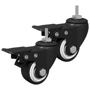 vidaXL Hjul 2 pcs Svart M6 x 37 mm Jern og nylon