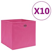 vidaXL Oppbevaringsbokser 10 stk uvevd stoff 28x28x28 cm rosa
