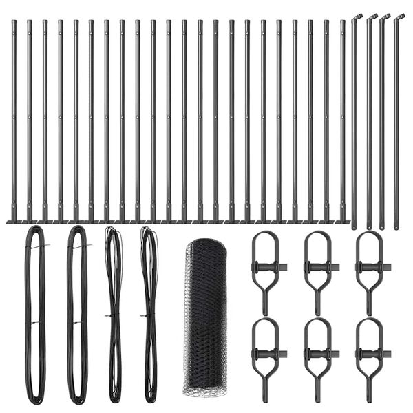 vidaXL Gjerdep&aring;le Gr&aring; 50 x 0,8 m (25 mm nett) St&aring;l og PVC