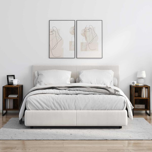 vidaXL Nattbord R&oslash;yk Eik 39.5 x 30 x 50 cm Konstruert tre