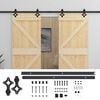 vidaXL Skyved&oslash;r 2 pcs Naturlig og svart Heltre furu