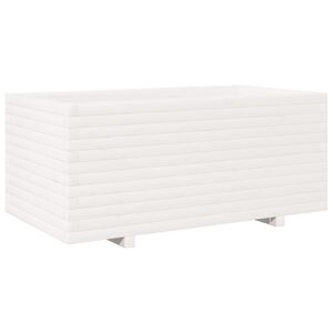 vidaXL Plantekasse hvit 110x60x49,5 cm heltre furu