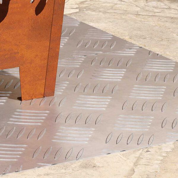 vidaXL Trinn Rektangul&aelig;r 2 pcs s&oslash;lv 80 x 40 cm Aluminium