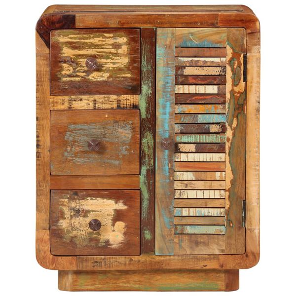 vidaXL Skjenk med 3 skuffer 55x30x70 cm gjenvunnet heltre