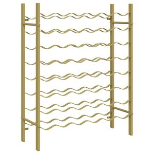 vidaXL Vinstativ for 48 flasker metall gull