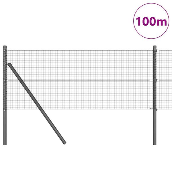 vidaXL Gjerdep&aring;le Gr&aring; 100 x 0,8 m (16 x 16 mm netting) St&aring;l og PVC