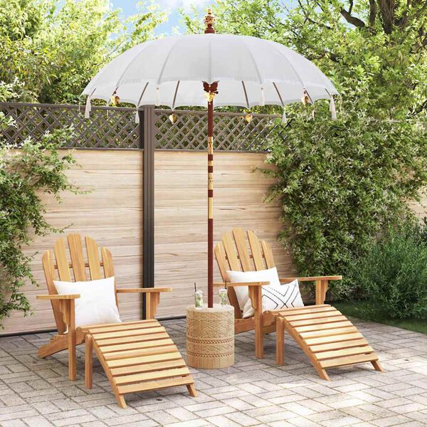 vidaXL Balinesisk Parasol Krem 185 x 185 x 260 cm