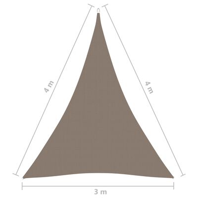 vidaXL Solseil oxfordstoff trekantet 3x4x4 m gråbrun