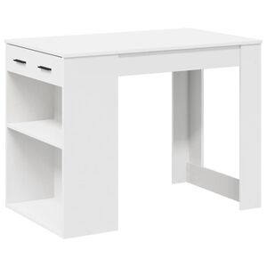 vidaXL Skrivebord med skuff og hylle hvit 102x62x77,5cm konstruert tre