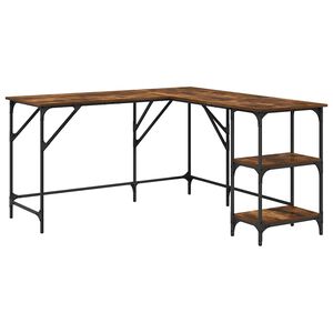 vidaXL Skrivebord r&oslash;kt eik 139x139x75 cm konstruert tre