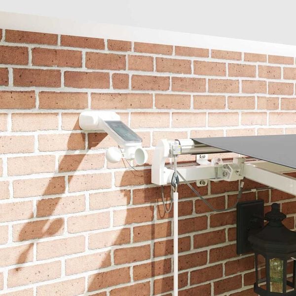 vidaXL Markiseramme med LED -stripelys Hvit 500 × 300 cm Aluminium