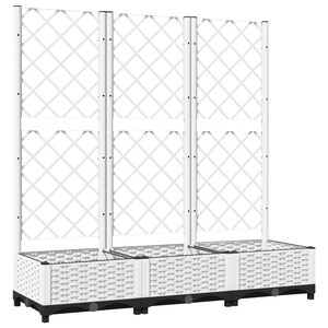 vidaXL Hagepotte med espalier hvit 120x40x121,5 cm PP