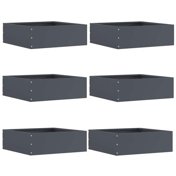 vidaXL Gjerdekant 6 pcs Antrasitt 40 x 40 x 13 cm St&aring;l